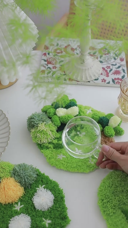 Latch Hook Moss Cup Mat DIY Kit –  Mini Green Oasis