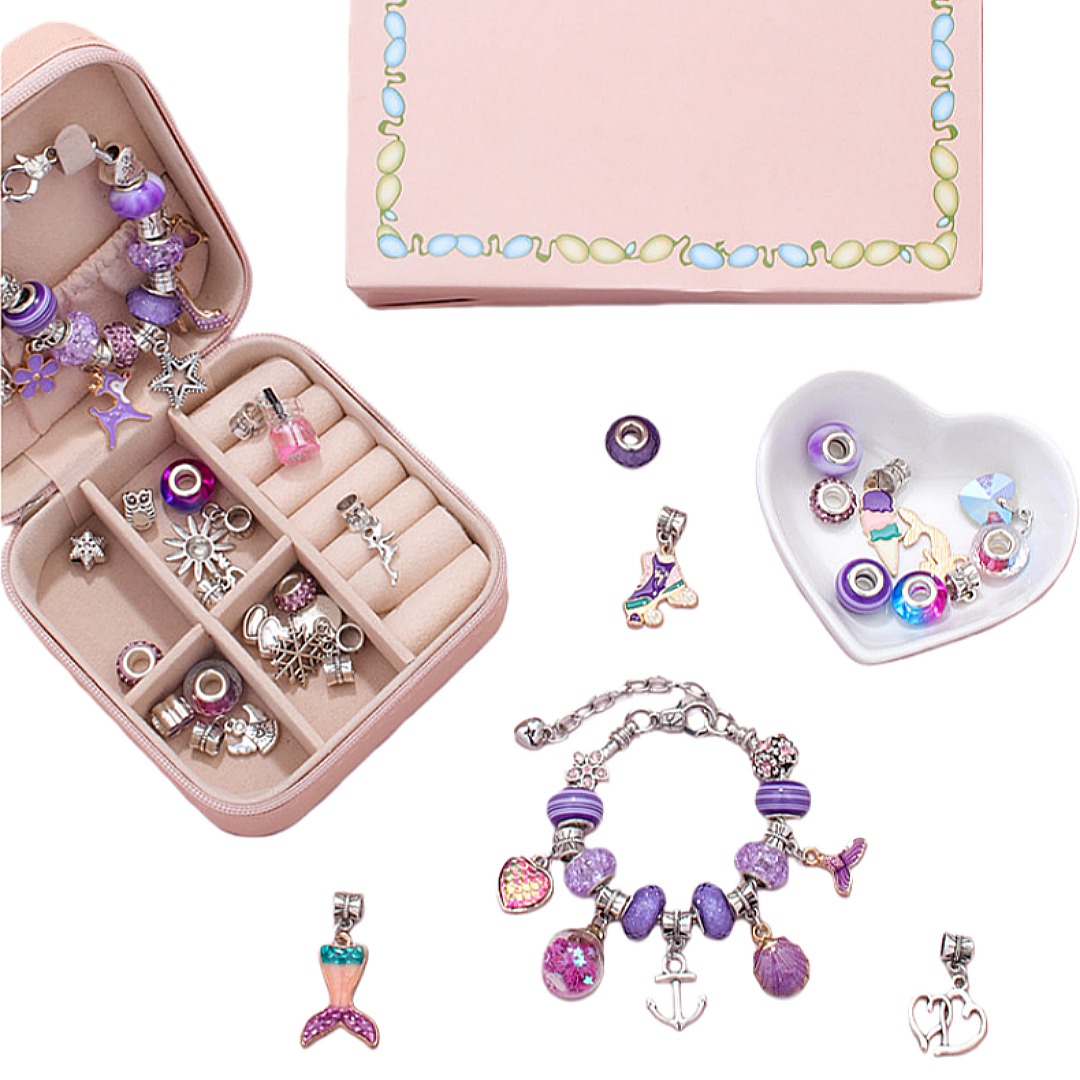 Girls Charm Bracelet Making Kit DIY Jewelry Making Set with Storage Box