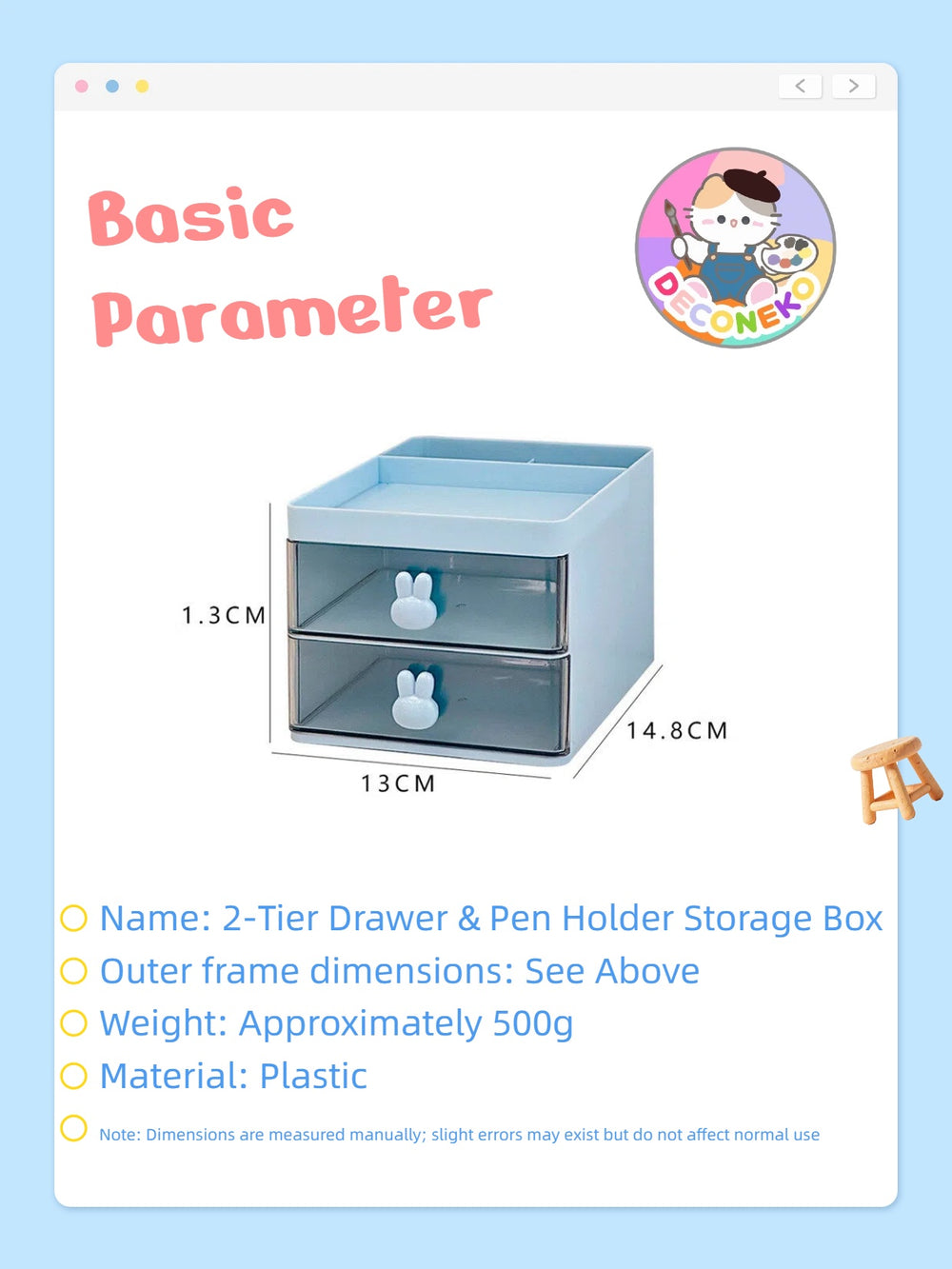 Decoden Cream Glue DIY - Kawaii 2-Tier Drawer & Pen Holder Kit Set