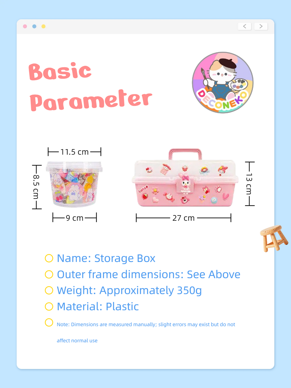 Decoden Cream Glue Hair Pin Kawaii DIY Party Kit - with Storage Box