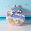 DIY Needle Felting Landscapes Kit for Beginners - Wool Hoop Art Set - Ocean Series
